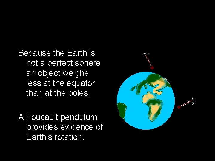 Because the Earth is not a perfect sphere an object weighs less at the