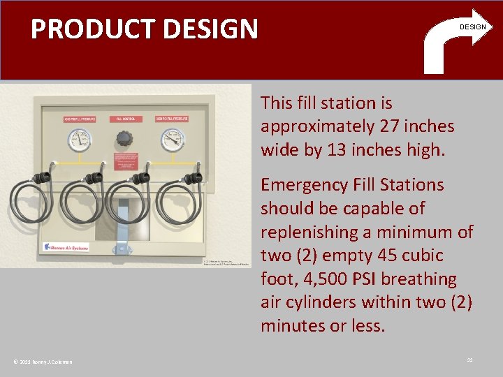 PRODUCT DESIGN This fill station is approximately 27 inches wide by 13 inches high.