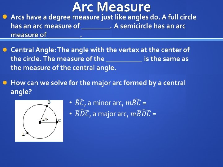  Arc Measure 