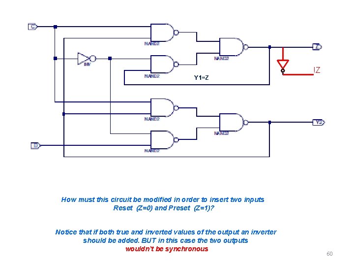 Y 1=Z !Z How must this circuit be modified in order to insert two Y 1=Z !Z How must this circuit be modified in order to insert two