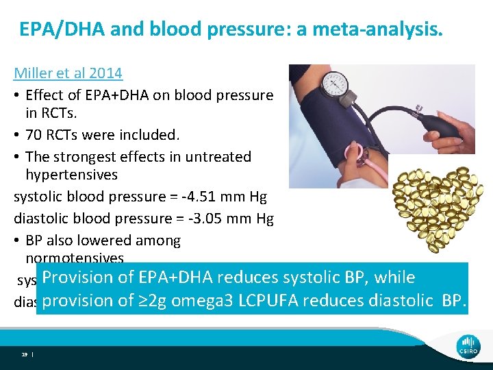 EPA/DHA and blood pressure: a meta-analysis. Miller et al 2014 • Effect of EPA+DHA