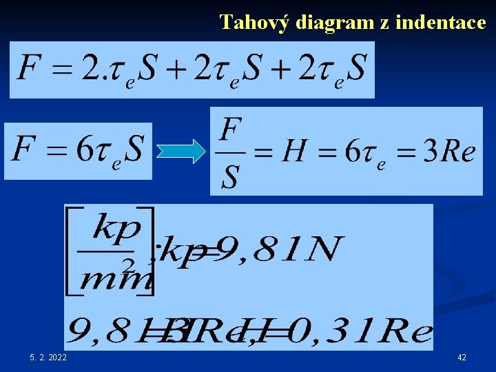 Tahový diagram z indentace 5. 2. 2022 42 