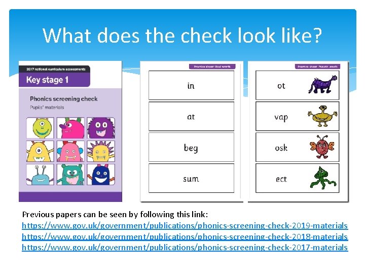 What does the check look like? Previous papers can be seen by following this