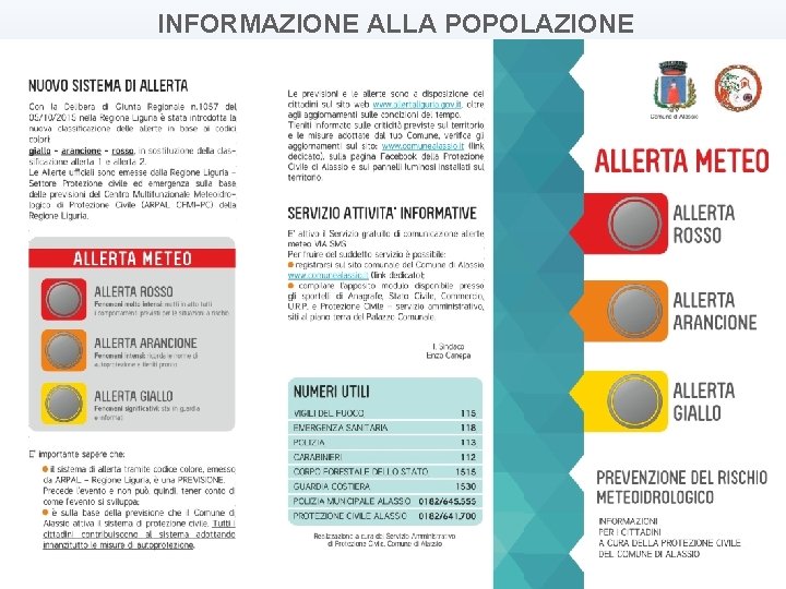 INFORMAZIONE ALLA POPOLAZIONE 