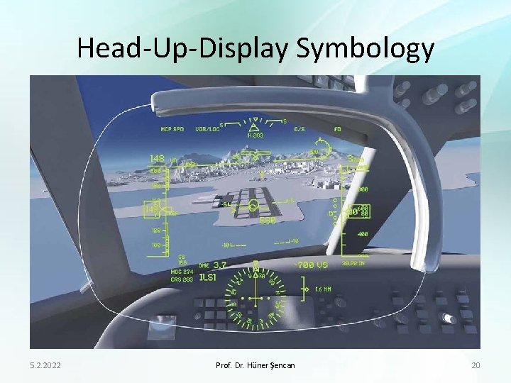 Head-Up-Display Symbology 5. 2. 2022 Prof. Dr. Hüner Şencan 20 