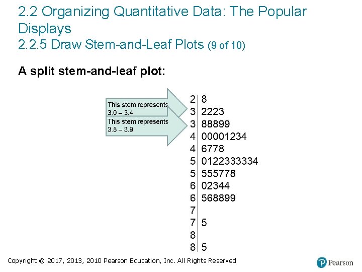 2. 2 Organizing Quantitative Data: The Popular Displays 2. 2. 5 Draw Stem-and-Leaf Plots