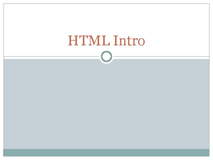 HTML Intro 