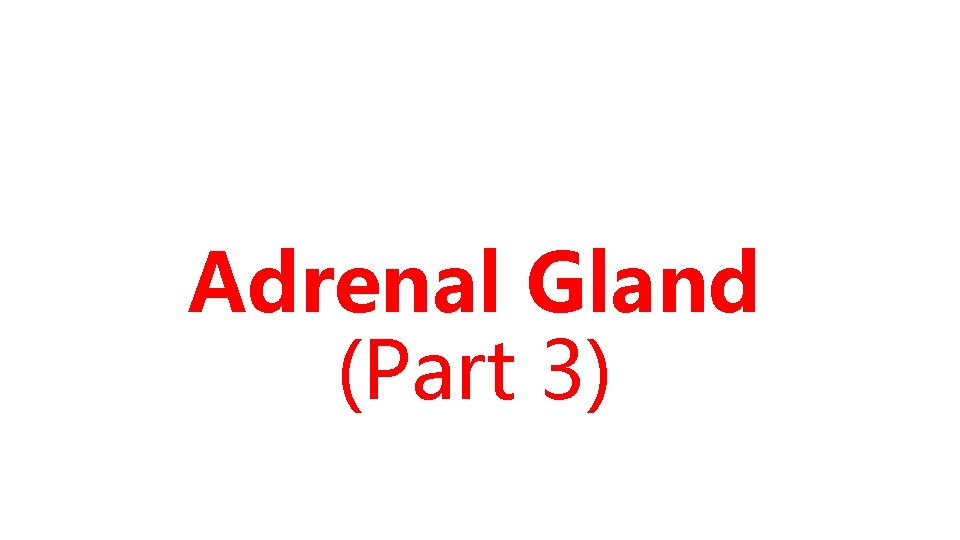 Adrenal Gland (Part 3) 