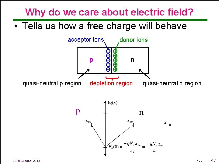 Why do we care about electric field? • Tells us how a free charge