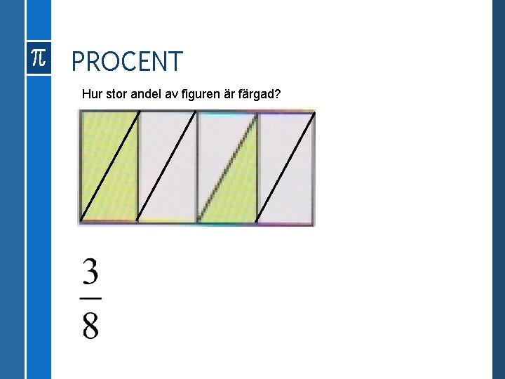 PROCENT Hur stor andel av figuren är färgad? 