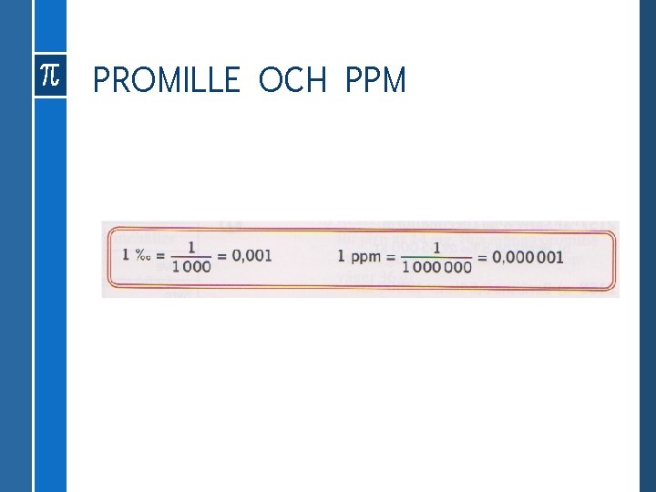 PROMILLE OCH PPM 