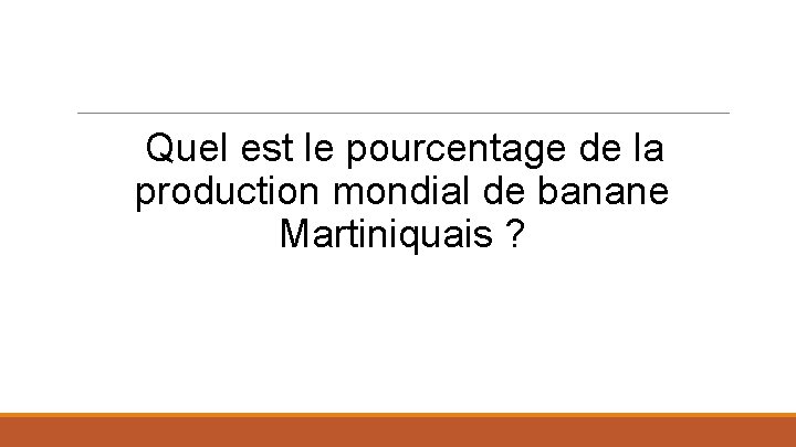 Quel est le pourcentage de la production mondial de banane Martiniquais ? 