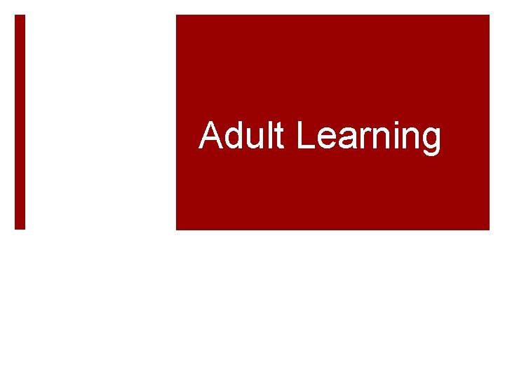 Adult Learning 