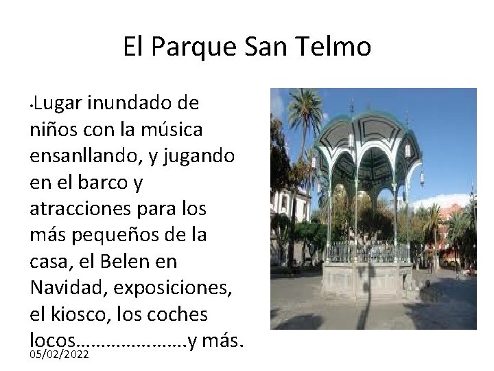 El Parque San Telmo Lugar inundado de niños con la música ensanllando, y jugando