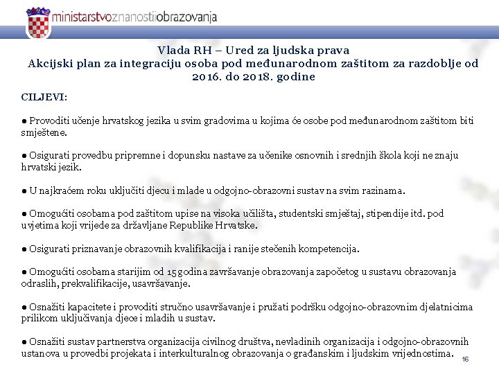 Vlada RH – Ured za ljudska prava Akcijski plan za integraciju osoba pod međunarodnom