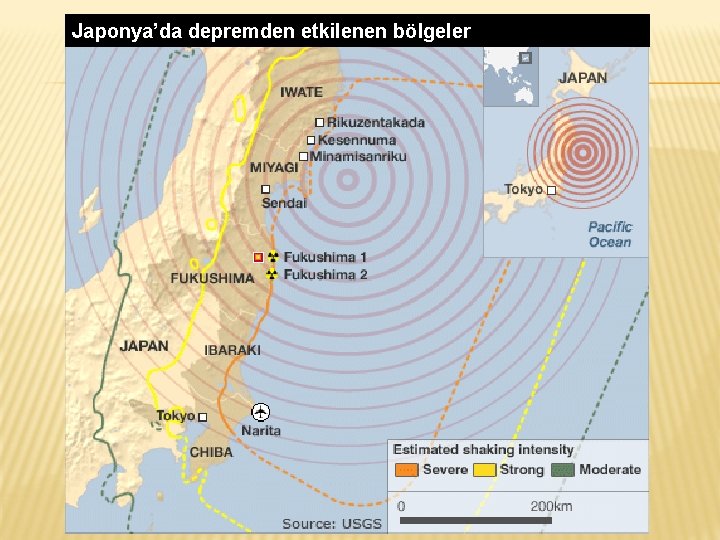 Japonya’da depremden etkilenen bölgeler 