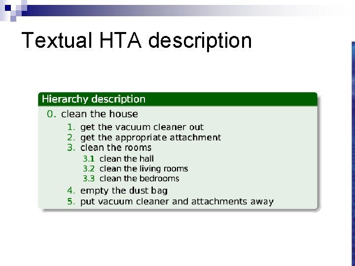 Textual HTA description 