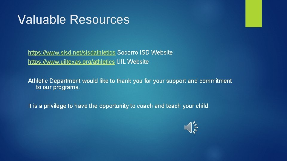 Valuable Resources https: //www. sisd. net/sisdathletics Socorro ISD Website https: //www. uiltexas. org/athletics UIL