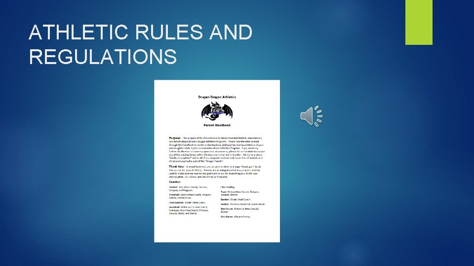 ATHLETIC RULES AND REGULATIONS 
