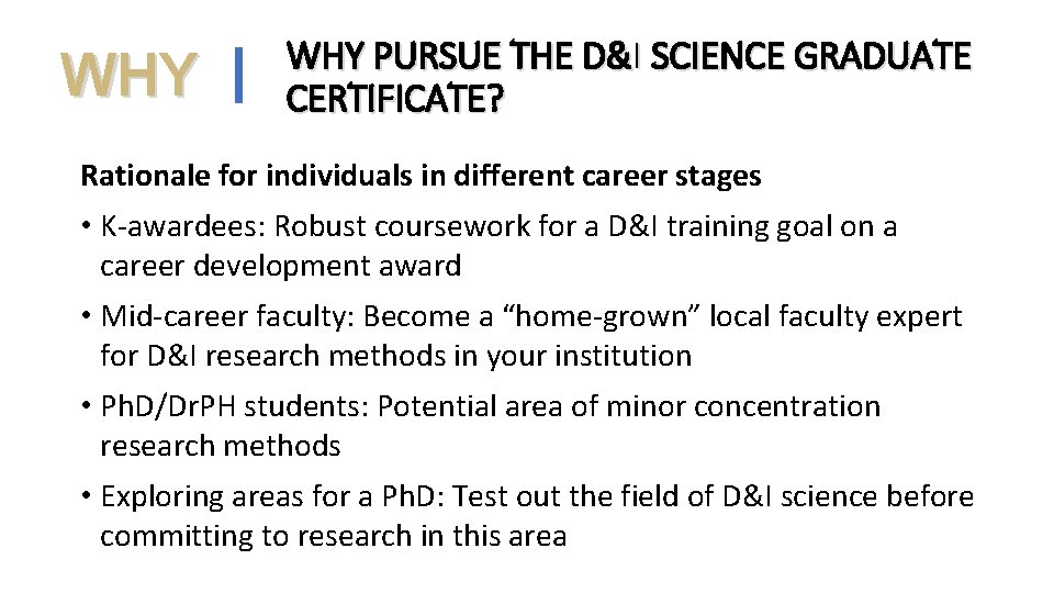 DI SCIENCE PROGRAM THE PAST YEAR December 2020