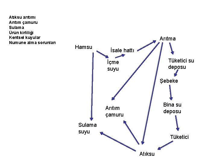 Atıksu arıtımı Arıtım çamuru Sulama Ürün kirliliği Kentsel kuyular Numune alma sorunları Arıtma Hamsu