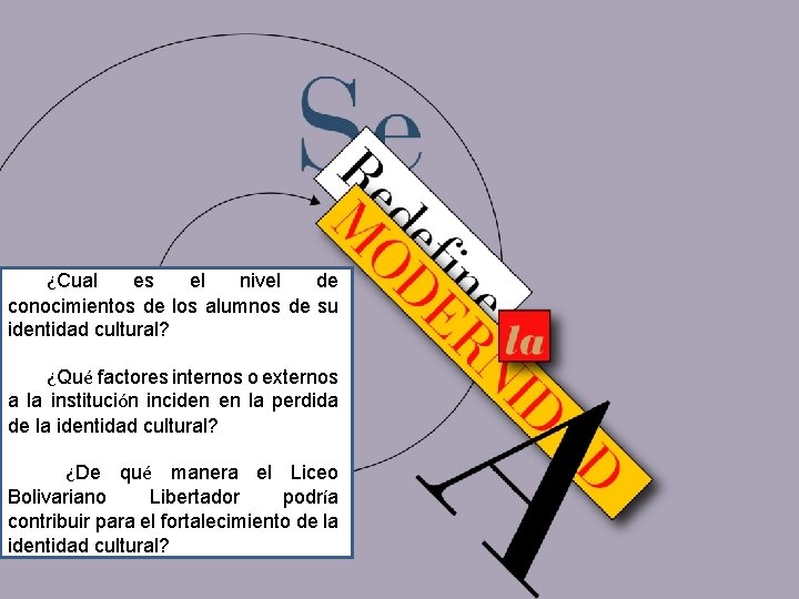 ¿Cual es el nivel de conocimientos de los alumnos de su identidad cultural? ¿Qué