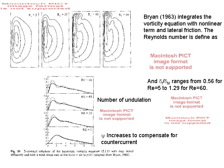 Bryan (1963) integrates the vorticity equation with nonlinear term and lateral friction. The Reynolds