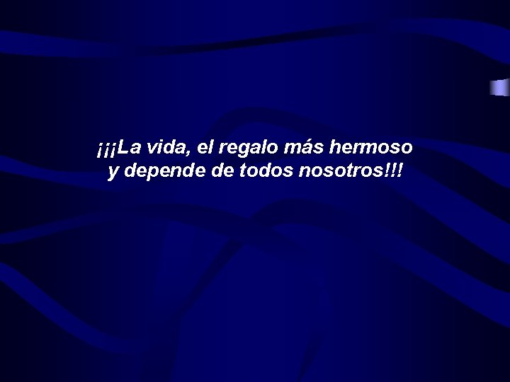 ¡¡¡La vida, el regalo más hermoso y depende de todos nosotros!!! 