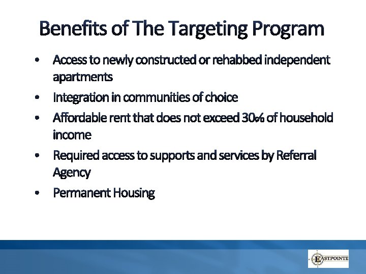 Benefits of The Targeting Program T Benefits of The Targeting Program T