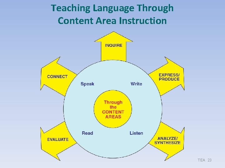Teaching Language Through Content Area Instruction TEA 23 