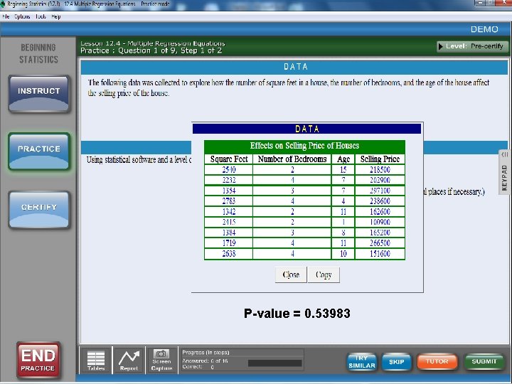 P-value = 0. 53983 