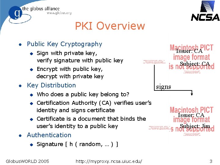 PKI Overview l Public Key Cryptography u u l Subject: CA Encrypt with public