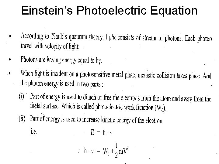 Einstein’s Photoelectric Equation 