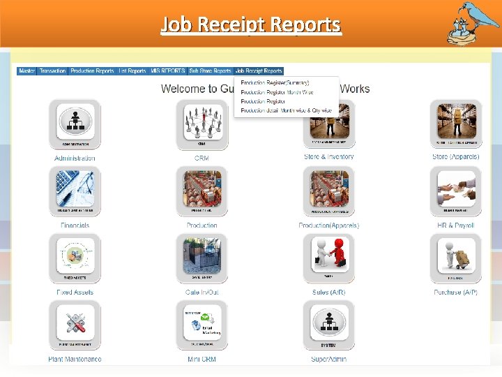 Job Receipt Reports 