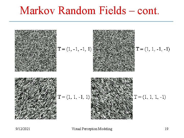 Markov Random Fields – cont. 9/12/2021 Visual Perception Modeling 19 
