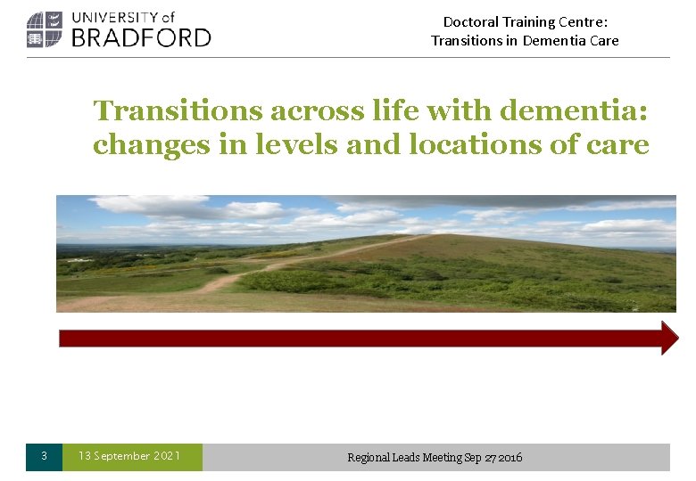 Doctoral Training Centre: Transitions in Dementia Care Transitions across life with dementia: changes in