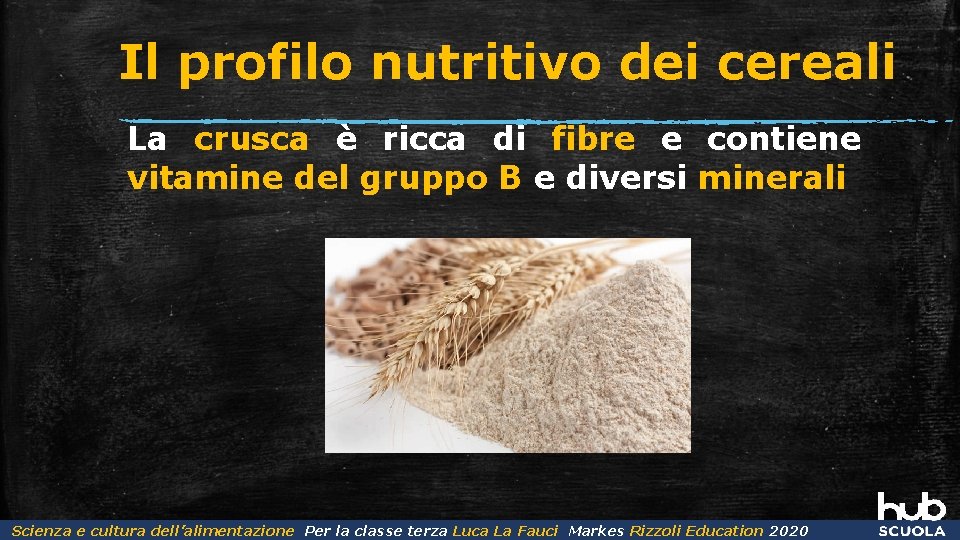 Il profilo nutritivo dei cereali La crusca è ricca di fibre e contiene vitamine
