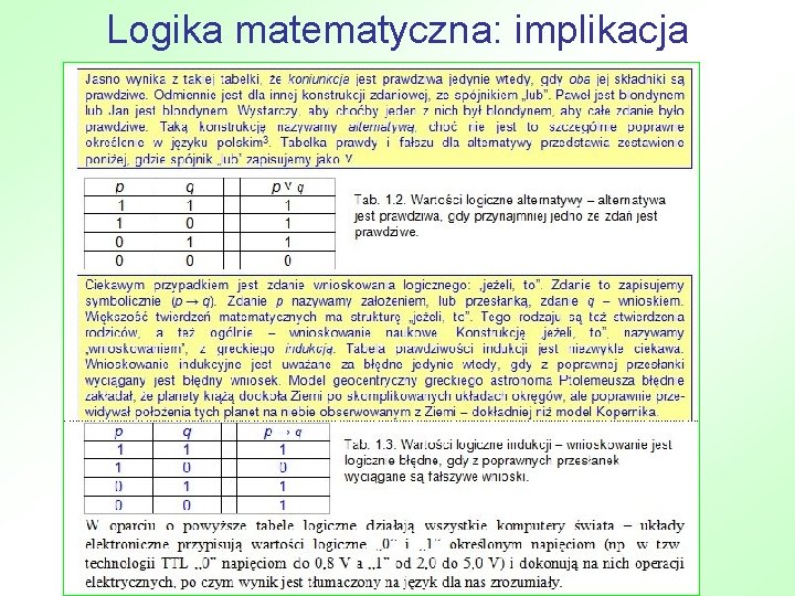 Logika matematyczna: implikacja 