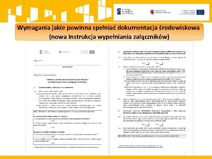 Wymagania jakie powinna spełniać dokumentacja środowiskowa (nowa Instrukcja wypełniania załączników) 