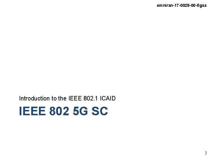 omniran-17 -0029 -00 -5 gaa Introduction to the IEEE 802. 1 ICAID IEEE 802