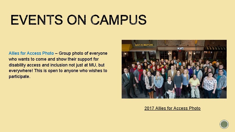 Allies for Access Photo – Group photo of everyone who wants to come and