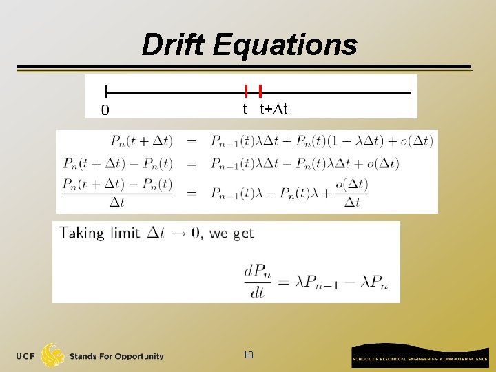 Drift Equations 10 