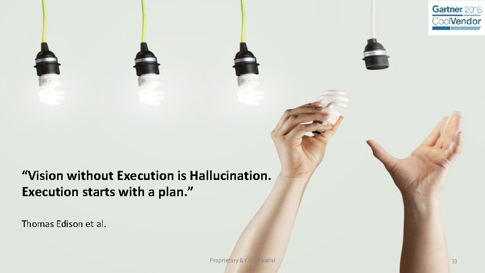 “Vision without Execution is Hallucination. Execution starts with a plan. ” Thomas Edison et