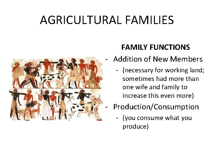 AGRICULTURAL FAMILIES FAMILY FUNCTIONS - Addition of New Members - (necessary for working land;