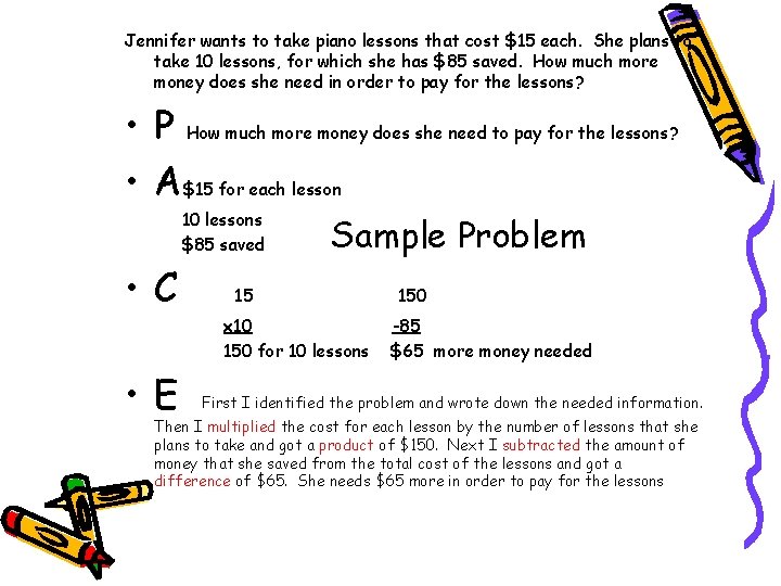 Math Constructed Response PACE Strategy PACE RUBRIC Problem