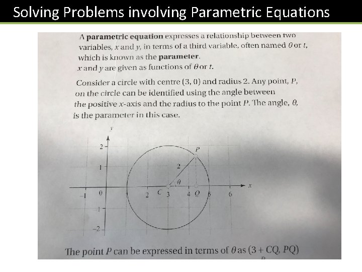 Solving Problems involving Parametric Equations 
