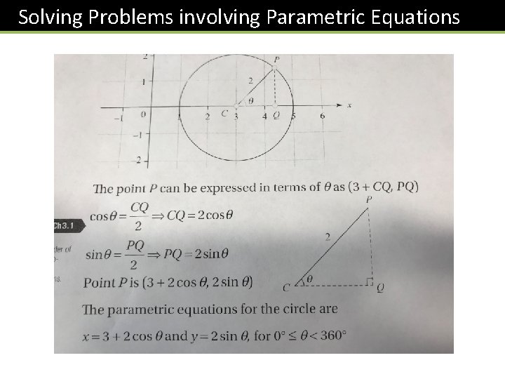 Solving Problems involving Parametric Equations 