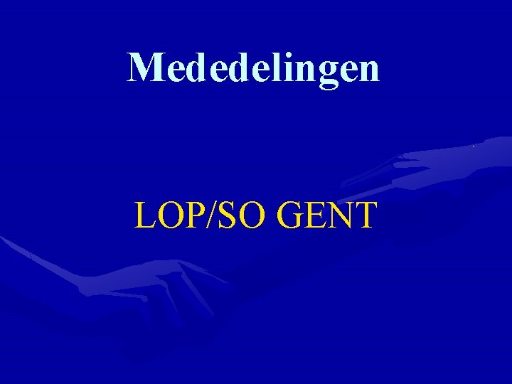 Mededelingen LOP/SO GENT 