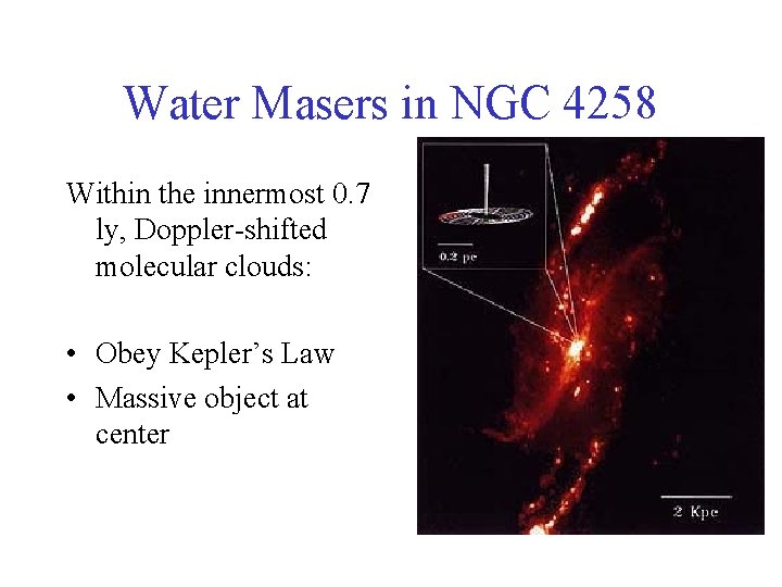 Water Masers in NGC 4258 Within the innermost 0. 7 ly, Doppler-shifted molecular clouds: