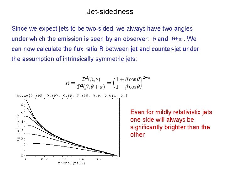 Jet-sidedness Since we expect jets to be two-sided, we always have two angles under